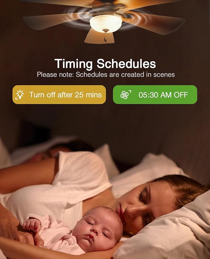 GHome Smart Dimmer Switch with 4-Speed Ceiling Fan Control, Ceiling Fan and - Image 5