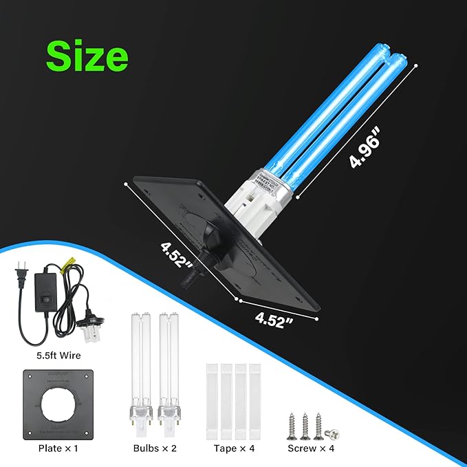 COOSPIDER 9W HVAC UV Light Lamp, Air Purifier - Image 6