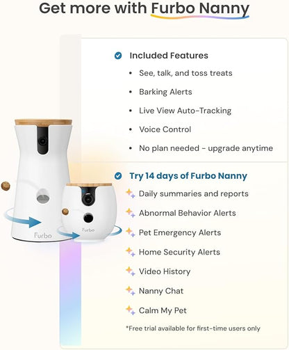 Furbo 360° Dog Camera + Mini 360° Cam 2-Camera Bundle Nanny Pro Subscription: - Image 5