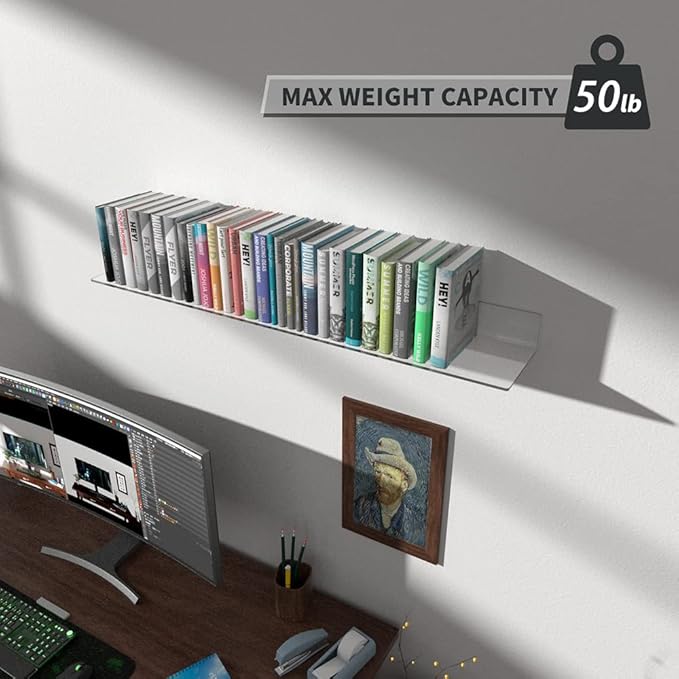 36 Inches Acrylic Wall Shelves 2 Pack, Floating Shelf - Image 6