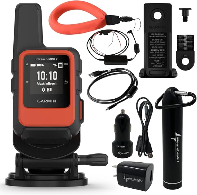 Wearable4U - Garmin inReach Mini 2 Marine Bundle, Compact Satellite Communicator by Wearable4U