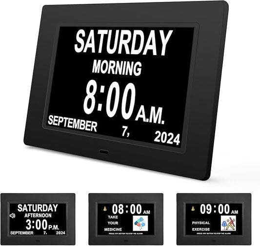 JALL 【2024 New】 Digital Calendar Dementia Day Clock, 7 Inch Large Screen Display by JALL