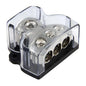 RKURCK 3 Way Power Distribution Block, 0/2/4 AWG Gauge in, 4/8/10 Gauge Out by RKURCK
