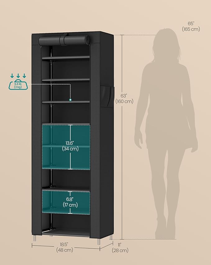SONGMICS 10-Tier Shoe Rack, Shoe Storage Cabinet - Image 2