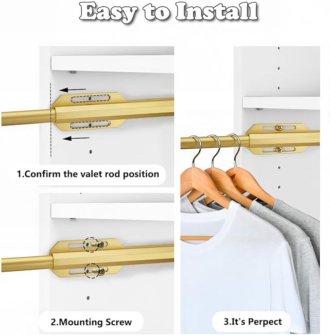 12" Valet Rod for Closet Pull Out, Adjustable extending closet rod, Standard - Image 8