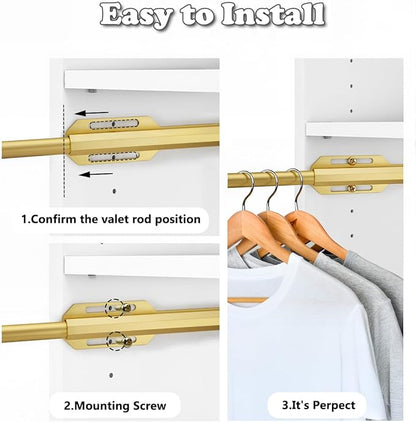 12" Valet Rod for Closet Pull Out, Adjustable extending closet rod, Standard - Image 8
