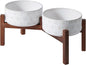 7.3inch Ceramic Raised Double Bowls Set by Havniva