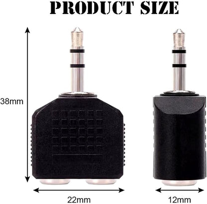Sairps 3.5mm +Headphone +Splitter, Double Headphone Jack Adapter 3.5mm to 1/8 - Image 2