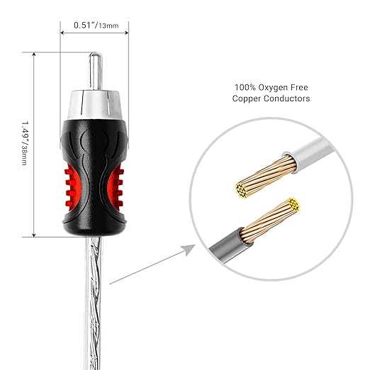 RECOIL PCI49 Premium 100% Oxygen Free Copper 9ft 4-Channel RCA Audio - Image 5