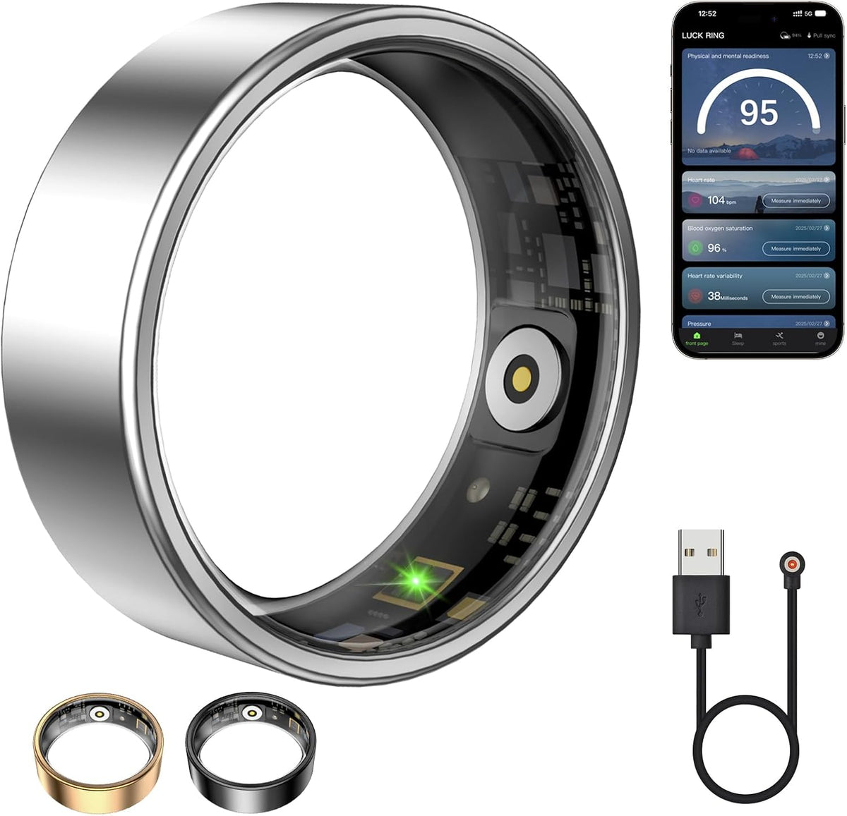 smart ring for women & men, fitness tracker, main product view