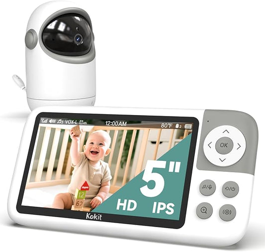 5'' Video Baby Monitor with Camera and Audio, 36-Hrs Battery Life, HD Camera by Kokit