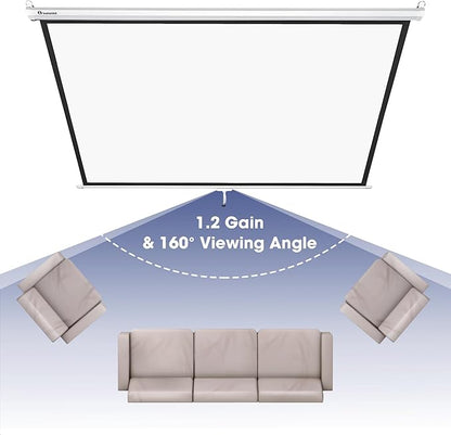 Instahibit 72" Projection Screen Pull Down 4:3 4K HD Manual Retractable - Image 5