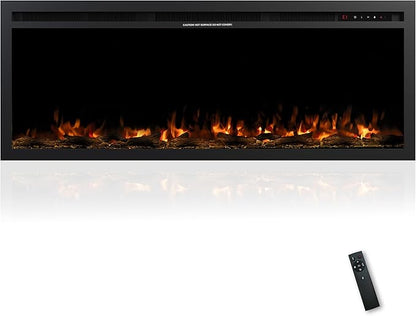 50" Electric Fireplace, Ultra-Thin Recessed/Wall Mounted Electric Fireplace by Dovelf