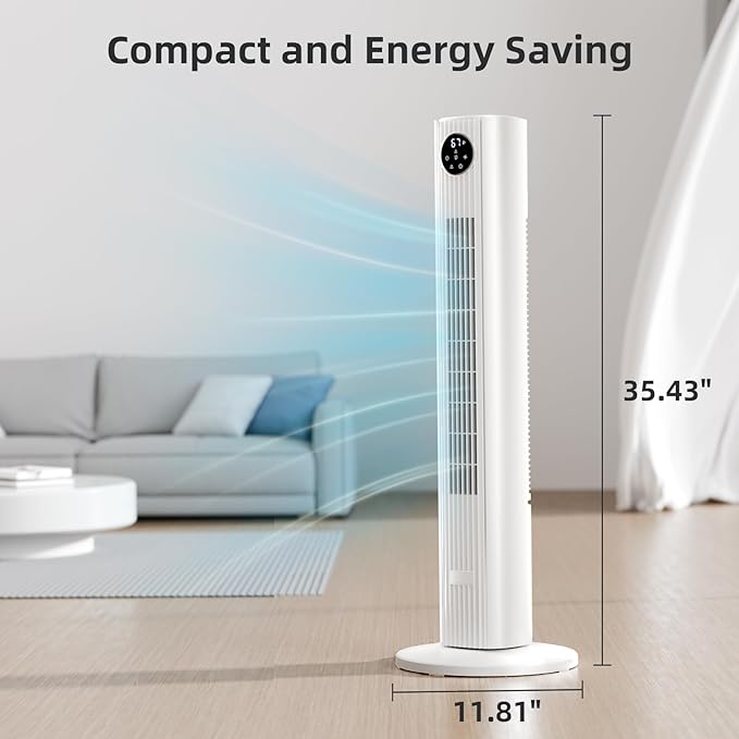 Antarctic Star Tower Fan Portable Floor Fans 85°Oscillating Fan Quiet Cooling - Image 6