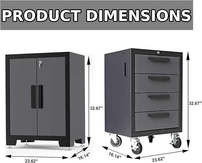 Torin 12 Piece Garage Storage Cabinet Set: Workshop Tool Organizer Chest - Image 7