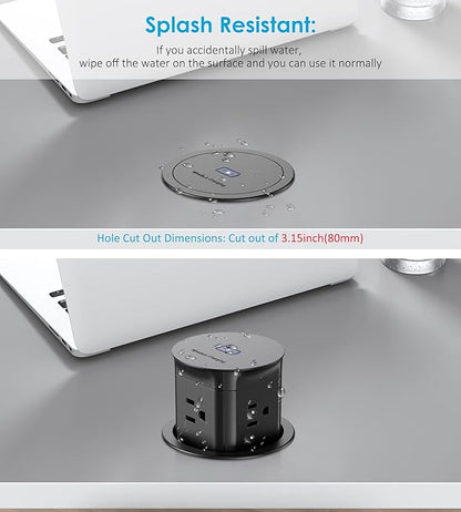 Jgstkcity Pop Up Outlet with 15W Wireless Charger, 4 Outlets 15A, Splash - Image 6