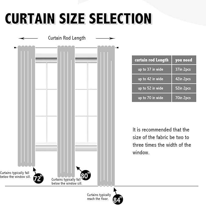 Anytime 100% Blackout Curtain 2 Panels Set, Thermal Insulated Window Drapes - Image 2