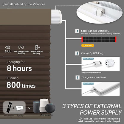 SmartWings Motorized Cellular Shades, Honeycomb Blinds Compatible - Image 7