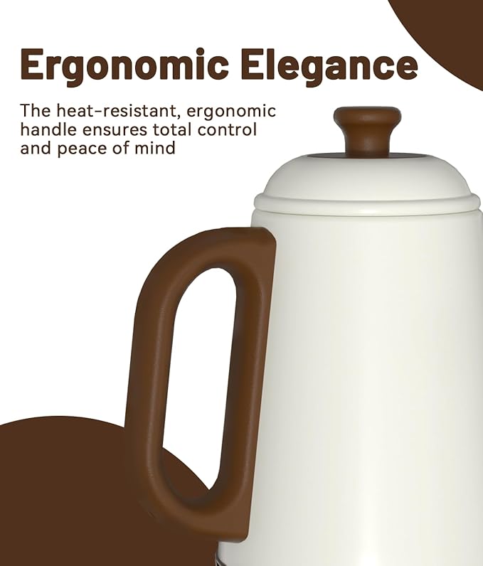 Gooseneck Electric Kettle, 1L Water Boiler, Pour Over Coffee & Tea, 1000W Fast - Image 7