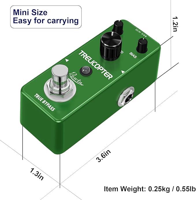Rowin Trelicopter Effects Guitar Tremolo Pedal - Image 5