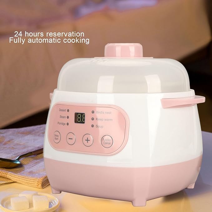1L Ceramic Electric Stew Pot, 200W Cooker, Electric Cooking Pot - Image 6