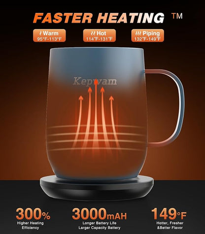 Kepwam Self Heating Coffee Mug T2, 16oz Smart Heated Coffee Mug, 150 Min - Image 2