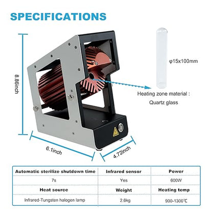 Lab Infrared Sterilizer with Open-use 7s Instant Sterilization and Self-Closing - Image 8