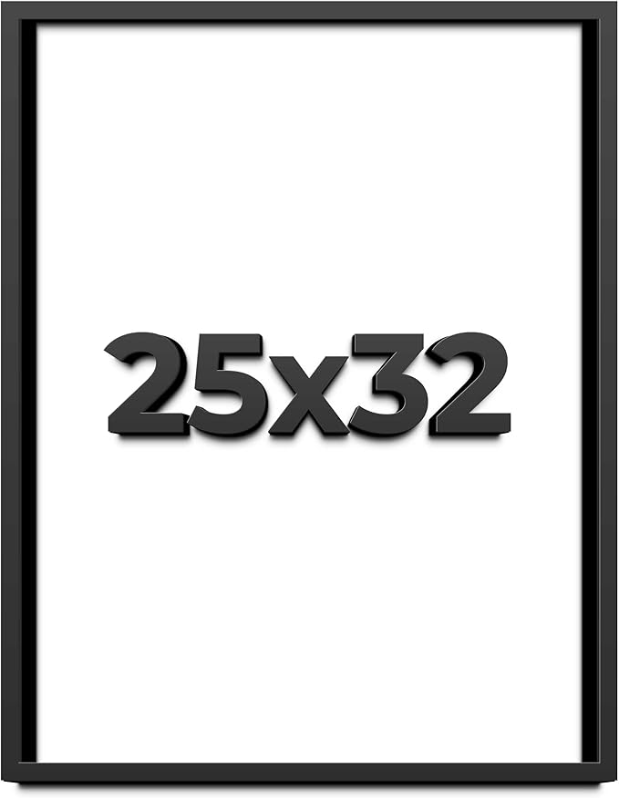 25x32 Shadow Box Frame Black | 1 Inch Deep Solid Wood Shadowbox Display | UV by CustomPictureFrames