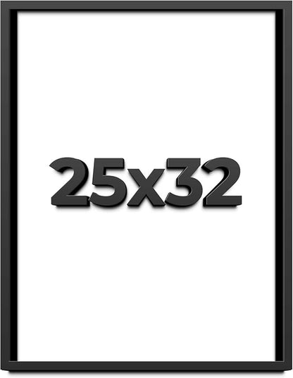 25x32 Shadow Box Frame Black | 1 Inch Deep Solid Wood Shadowbox Display | UV by CustomPictureFrames