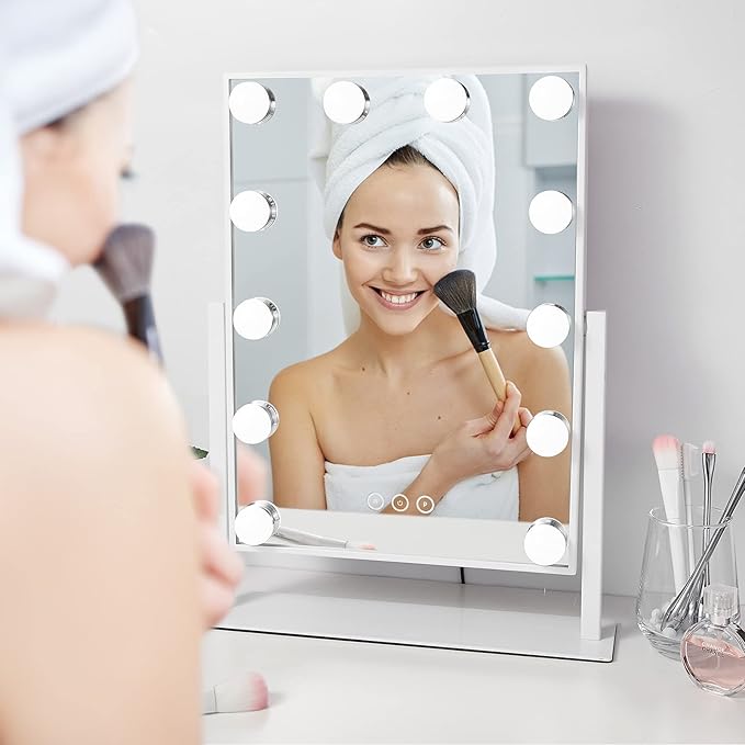 Vanity Makeup Mirror with Lights, 3 Color Lighting Modes Detachable 10X - Image 9