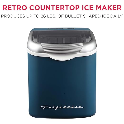 FRIGIDAIRE Retro Compact Ice Maker Machine, Bullet Ice, 26 lb per Day - Image 2