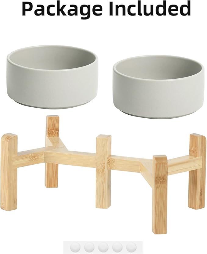 Ceramic Raised Double Bowls Set - Image 2