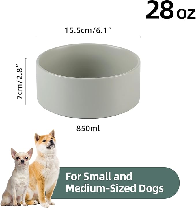 Ceramic 6.1inch Non-Slip Dog Food and Water Bowl - Image 2