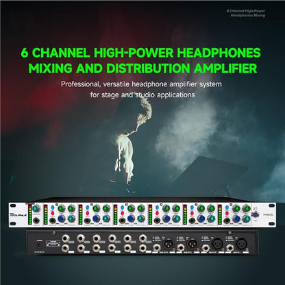 Bolanle PH6000 6-Channel Headphone Mixing Distribution Amplifier High-Power - Image 3