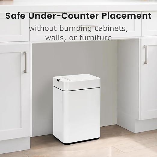 Sensor Trash Can with Butterfly Lid 2.6 Gallon Rectangular Automatic Garbage Can - Image 7