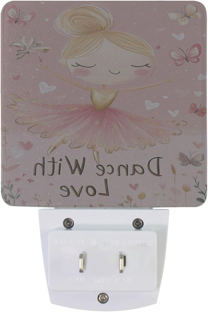 Pigsaly Led Night Light Ballerina Girl Gold Butterfly Night Light Plug in Wall - Image 2