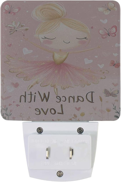 Pigsaly Led Night Light Ballerina Girl Gold Butterfly Night Light Plug in Wall - Image 2
