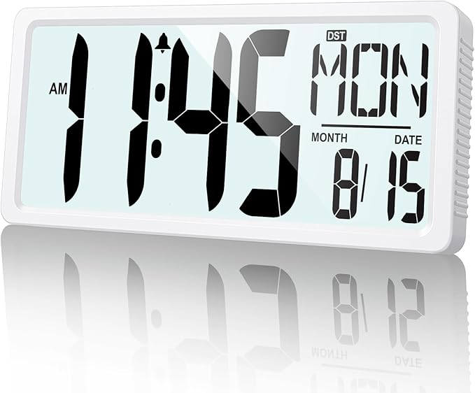 XREXS Large Digital Wall Clock Battery Operated by XREXS
