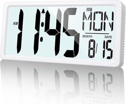 XREXS Large Digital Wall Clock Battery Operated by XREXS