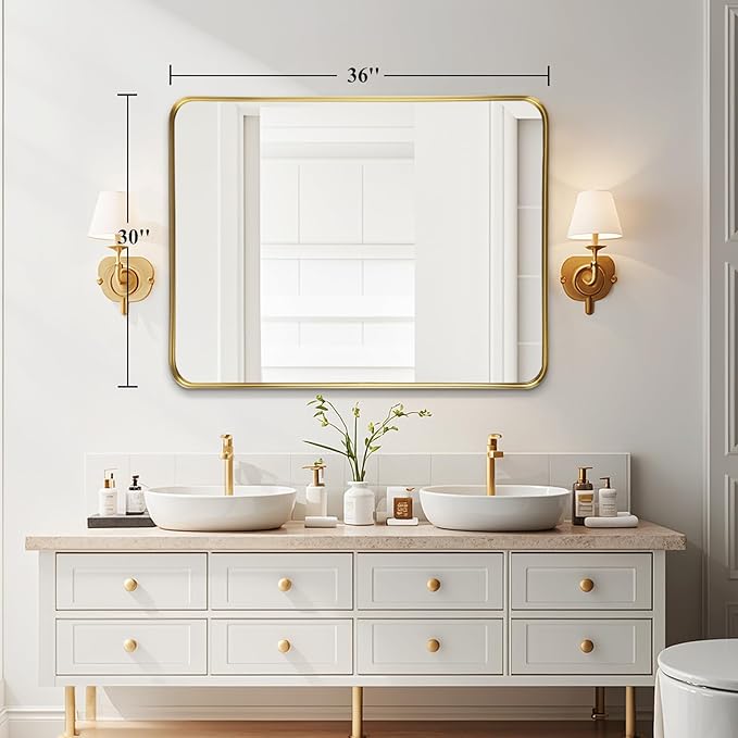 Fabuday Gold Bathroom Mirror - Image 2