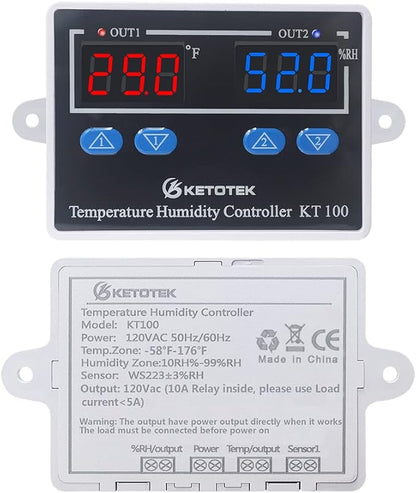 KETOTEK Temperature Humidity Controller Digital Thermostat Module 120V - Image 9