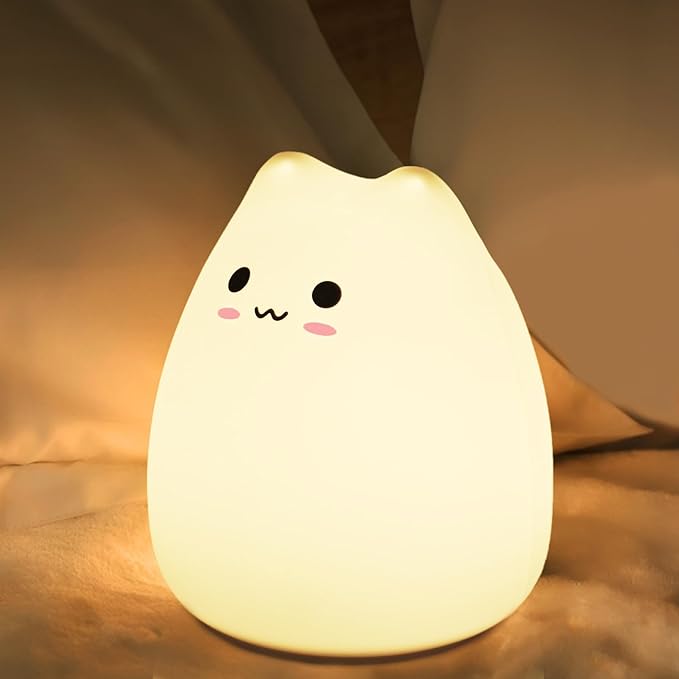 LED Cat Night Light, Battery Powered Night Light by LUEUDU