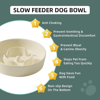 Ceramic 0.9 Cup Dog Bowl Slow Feeder - Image 6