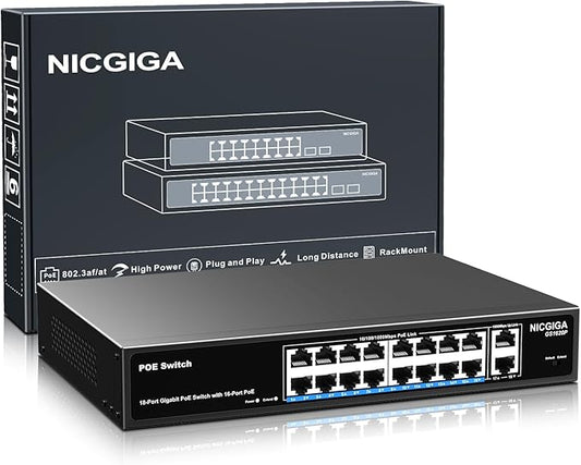NICGIGA 18 Port PoE+@250W Switch by NICGIGA