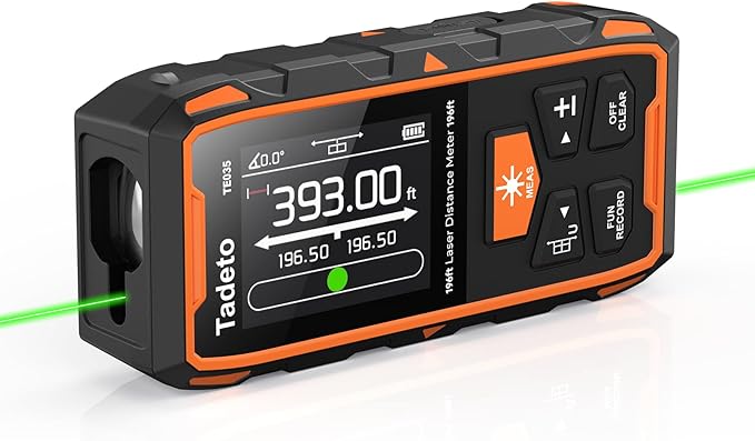 Tadeto Dual Laser Measuring Tool, 393FT/120M Bilateral Laser Measurement Tool by Tadeto