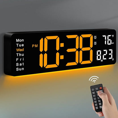 MASHI Digital Wall Clock, Auto-Dimming Wall Clock by MASHI