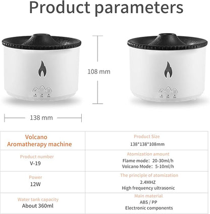 BOHOFAM Aroma Essential Oil Diffuser 360 ML, Volcano and Flame - Image 6