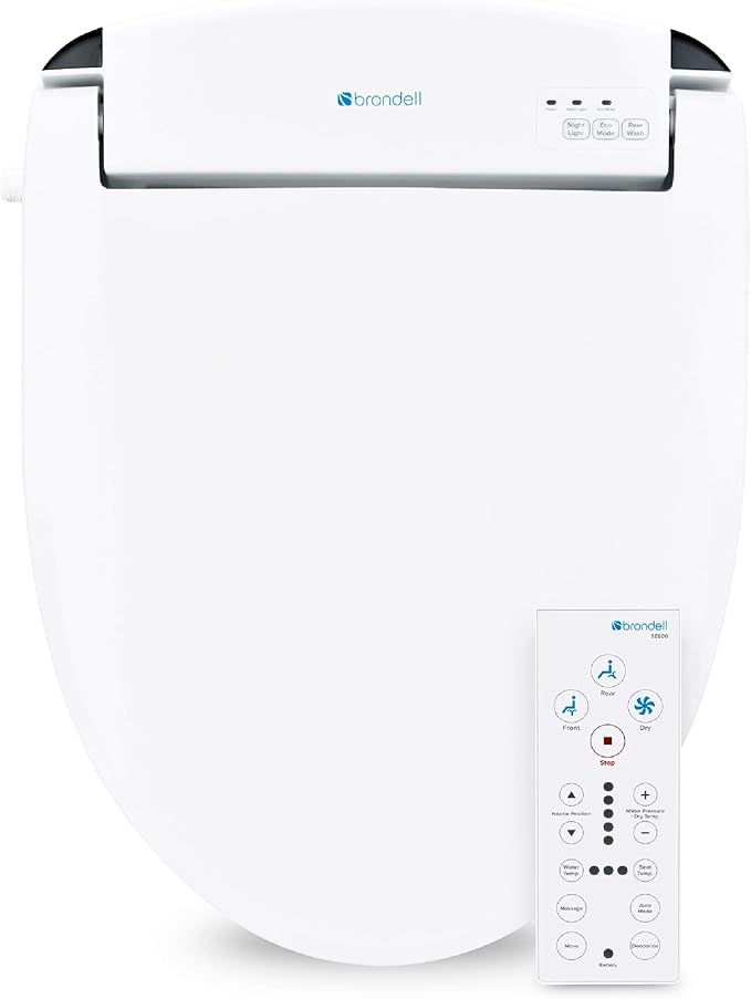 Brondell Swash SE600 Bidet Toilet Seat, Fits Round Toilets, Warm Air Dryer by Brondell