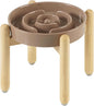 Ceramic 1.2 Cup Raised Slow Feeder Dog Bowl Set, Elevated Wooden Stand by Havniva