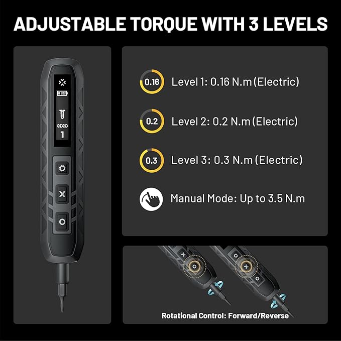 EZARC Electric Screwdriver Set, 181 in 1 Cordless Screwdriver, 3 Torque Settings - Image 6